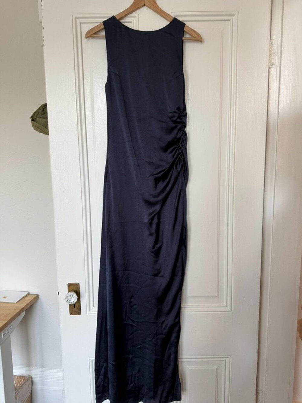 BHLDN Emma High-Neck Satin Maxi Gown in XS